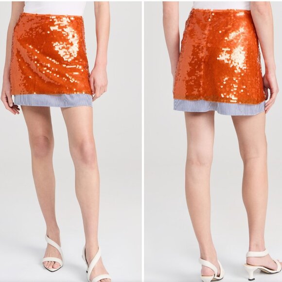 Tanya Taylor Dresses & Skirts - Tanya Taylor Orange Sequin Mini Skirt
